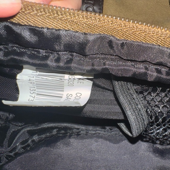 Columbia canvas leather neutral small Sage Travel Bag zip up multi-compartment - Picture 5 of 9